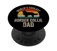 Papá Border Collie más Guay del Mundo Retro, Divertido papá de Perro Collie PopSockets PopGrip Adhesivo