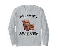 Papá Broma Hombres Divertidos Solo Descansando Mis Ojos Sillón Manga Larga