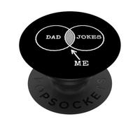 Papá bromea yo Diagrama Venn Hombre Papá Chistes Padre PopSockets PopGrip Adhesivo