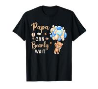 Papa Can Bearly Wait Bear Género Neutral Boy Baby Shower Camiseta