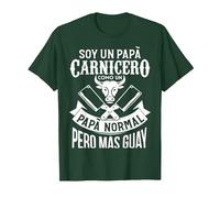 Papà Carnicero Regalo Divertido Carnicería Camiseta, Hombre, Verde Bosque, XXL