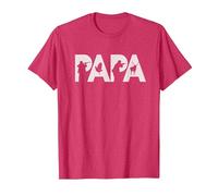 Papa Cazador Original Regalo Caza Navidad para Padres Camiseta, Hombre, Rojo Jaspeado, S