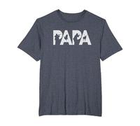 Papa Cazador Original Regalo Caza Navidad para Padres Camiseta, Hombre Tallas Grandes, Azul Jaspeado, 3X Alto