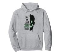 Papá de día Zombie de Noche: Regalo Espeluznante para Padre Sudadera con Capucha, Unisex para Adultos, Gris Jaspeado, XXL