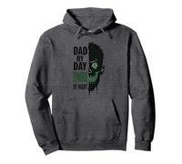 Papá de día Zombie de Noche: Regalo Espeluznante para Padre Sudadera con Capucha, Unisex para Adultos, Jaspeado Oscuro, XXL