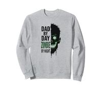 Papá de día Zombie de Noche: Regalo Espeluznante para Padre Sudadera, Unisex para Adultos, Gris Jaspeado, XXL