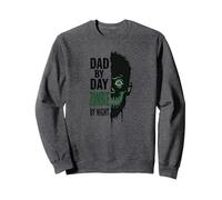 Papá de día Zombie de Noche: Regalo Espeluznante para Padre Sudadera, Unisex para Adultos, Jaspeado Oscuro, XXL