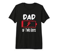 Papá de Dos niños batería Baja Divertido día del Padre papá Vida Camiseta Premium