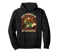 Papá de esquí de montaña pasó Junto a mi Hija Vintage Ski Sudadera con Capucha