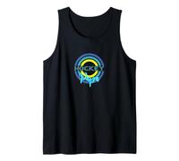 Papa de hockey con círculos de hockey modernos Camiseta sin Mangas