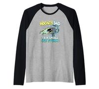 Papá de Hockey para un Padre de una pequeña Pista de Hielo Camiseta Manga Raglan