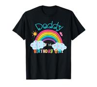 Papá de la cumpleañera Rainbow B-Day Matching Family Camiseta
