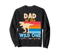 Papá de la Salvaje Dinosaurio Primer Cumpleaños Primera Cosa Papá Sudadera