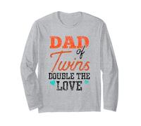 Papá de los Gemelos Double The Love Funny Humor Twin Sarcástico Manga Larga