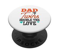 Papá de los Gemelos Double The Love Funny Humor Twin Sarcástico PopSockets PopGrip Adhesivo