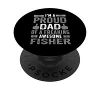 Papá De Un Maldito Impresionante Pescador Pesca Pescador Pescador Pescado PopSockets PopGrip Adhesivo