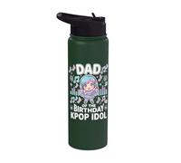 Papá del cumpleaños Kpop ídolo Chibi Girls K pop fiesta temática Stainless Steel Insulated Water Bottle