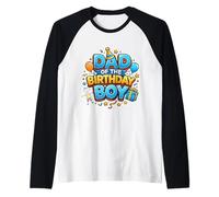 Papá del Cumpleaños Niño Divertido Hijo B-Day Padre Papa Daddy Camiseta Manga Raglan