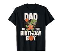 Papá del cumpleaños niño T-Rex Dino Baloncesto cumpleaños Camiseta