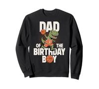 Papá del cumpleaños niño T-Rex Dino Baloncesto cumpleaños Sudadera