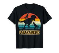 Papa Dinosaur T Rex Papasaurus 2 niños Día del Padre Camiseta