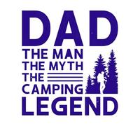 papá el hombre el mito la leyenda del camping amante del camping viaje de camping familia de camping campista Calcomanías de letras 54.6x59.7cm Incluye kit de película de transferencia Azul oscuro
