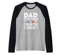 Papá El Hombre Mito Cornhole Leyenda Amante Camiseta Manga Raglan