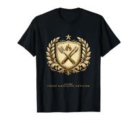 Papá el Jefe de la Parrilla Oficial Divertido clásico de la Familia Escudo Camiseta