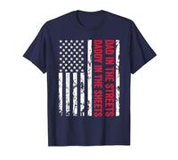 Papá en Las Calles Daddy In The Sheets Bandera Estadounidense de EE. UU Camiseta, Hombre, Azul Marino, XXL