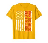Papá en Las Calles Daddy In The Sheets Bandera Estadounidense de EE. UU Camiseta, Hombre, Dorado Brillante, XXL