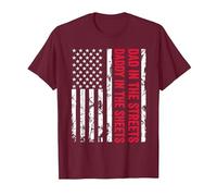 Papá en Las Calles Daddy In The Sheets Bandera Estadounidense de EE. UU Camiseta, Hombre, Granate, XXL