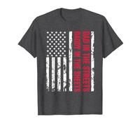 Papá en Las Calles Daddy In The Sheets Bandera Estadounidense de EE. UU Camiseta, Hombre, Jaspeado Oscuro, XXL
