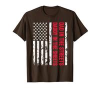 Papá en Las Calles Daddy In The Sheets Bandera Estadounidense de EE. UU Camiseta, Hombre, Marrón, XXL