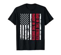 Papá en Las Calles Daddy In The Sheets Bandera Estadounidense de EE. UU Camiseta, Hombre, Negro, XXL