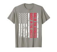 Papá en Las Calles Daddy In The Sheets Bandera Estadounidense de EE. UU Camiseta, Hombre, Pizarra, XXL