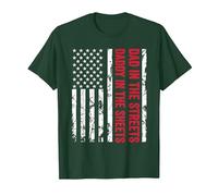 Papá en Las Calles Daddy In The Sheets Bandera Estadounidense de EE. UU Camiseta, Hombre, Verde Bosque, XXL