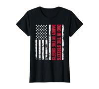 Papá en Las Calles Daddy In The Sheets Bandera Estadounidense de EE. UU Camiseta, Mujer, Negro, XXL