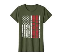 Papá en Las Calles Daddy In The Sheets Bandera Estadounidense de EE. UU Camiseta, Mujer, Verde Oliva, XXL