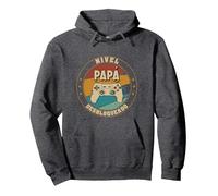 Papá en Prácticas Divertido Futuro Papá Anuncio Embarazadas Sudadera con Capucha, Unisex para Adultos, Jaspeado Oscuro, L