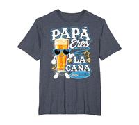 Papá Eres La Caña Cerveza Regalo Día del Padre Camiseta, Hombre Tallas Grandes, Azul Jaspeado, 3X Alto