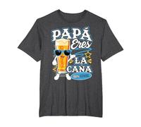 Papá Eres La Caña Cerveza Regalo Día del Padre Camiseta, Hombre Tallas Grandes, Jaspeado Oscuro, 3X Alto