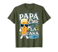 Papá Eres La Caña Cerveza Regalo Día del Padre Camiseta, Hombre, Verde Oliva, L