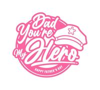 Papá, eres mi héroe, feliz día del padre, diseño de logotipo. Papá, eres mi héroe, feliz día del padre, diseño de logotipo. Calcomanías de letras 67.2x77.1cm No se cae Rosa