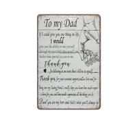 Papá, eres mi héroe y eso es lo que serás. Regalo para papá en el día de la boda de parte de su hija o hijo. Letrero metálico divertido para la decoración de la cocina, el jardín, el baño, la granja,
