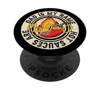 Papá es mi Nombre Las Salsas picantes Son mi Juego para papá PopSockets PopGrip Adhesivo