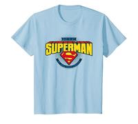 Papá es mi Superman Día del Padre Hijos Camiseta, Niños, Azul Bebé, 10 años