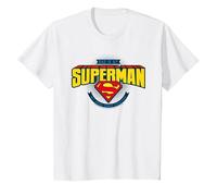 Papá es mi Superman Día del Padre Hijos Camiseta, Niños, Blanco, 10 años