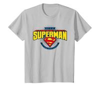 Papá es mi Superman Día del Padre Hijos Camiseta, Niños, Plata, 8 años
