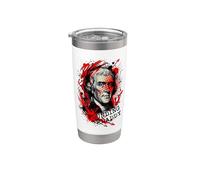 PAPÁ FUNDADOR Thomas Jefferson American History Grunge Vaso térmico de acero inoxidable de doble pared