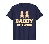 Papá Gemelos - Mellizos Padre Camiseta, Hombre, Azul Marino, S